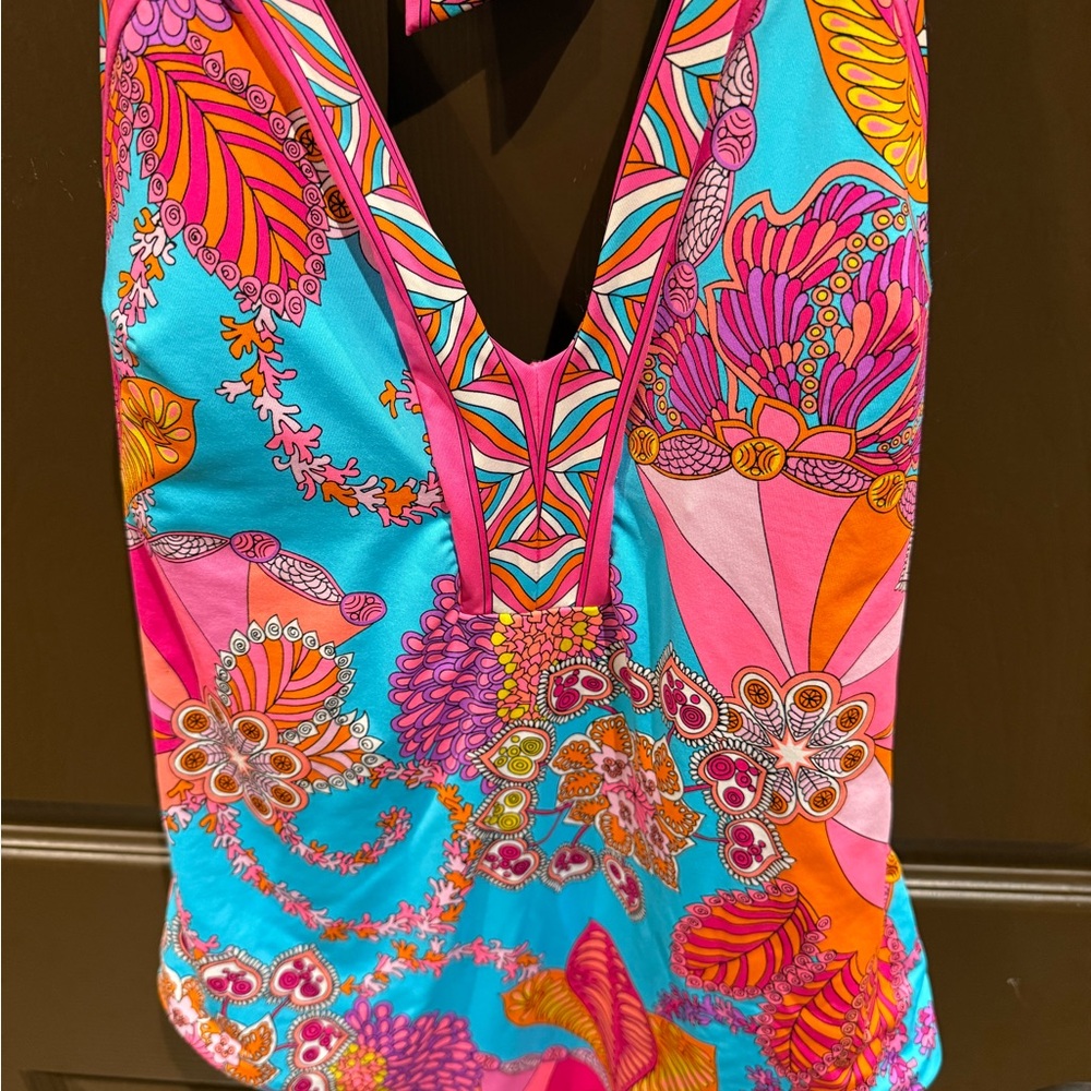 Trina Turk Pink and Blue One Piece Swimsuit - Picture 5 of 9